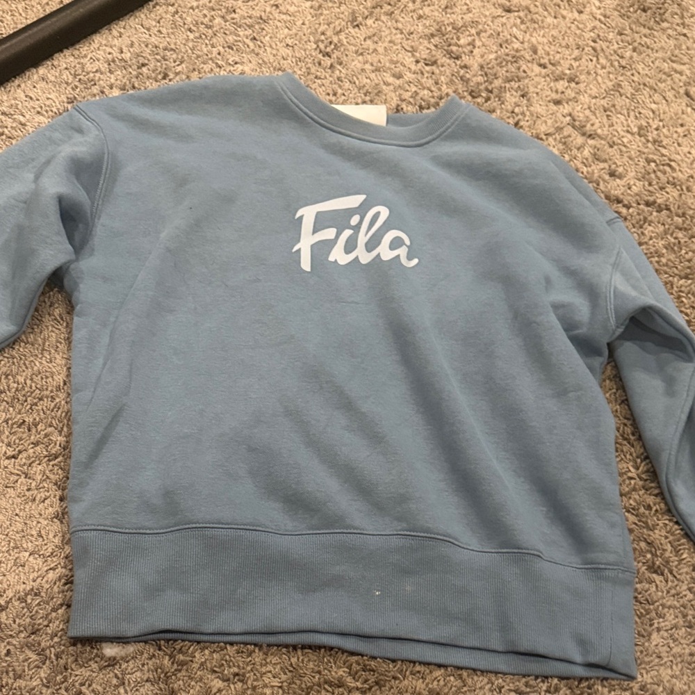 Fila Light Blue Crewneck with White Logo